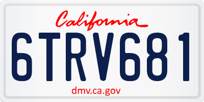 CA license plate 6TRV681