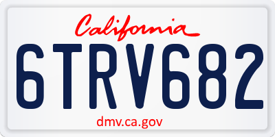 CA license plate 6TRV682