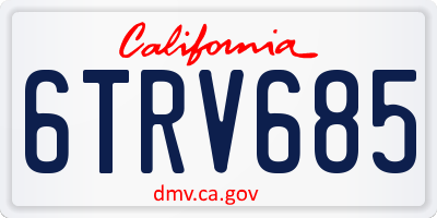 CA license plate 6TRV685