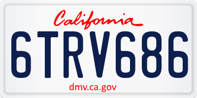 CA license plate 6TRV686