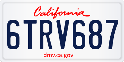 CA license plate 6TRV687