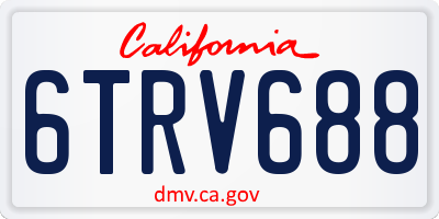 CA license plate 6TRV688