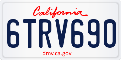 CA license plate 6TRV690