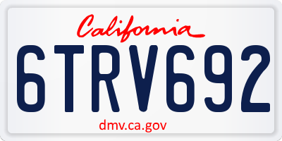 CA license plate 6TRV692