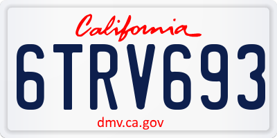 CA license plate 6TRV693