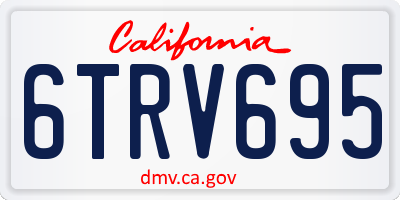 CA license plate 6TRV695