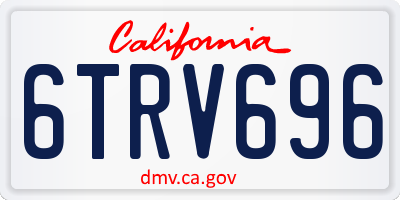 CA license plate 6TRV696