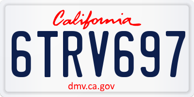 CA license plate 6TRV697