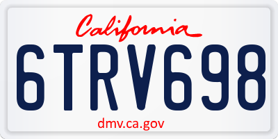 CA license plate 6TRV698