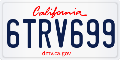 CA license plate 6TRV699