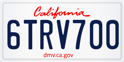 CA license plate 6TRV700