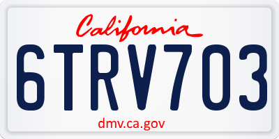 CA license plate 6TRV703