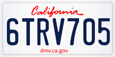 CA license plate 6TRV705