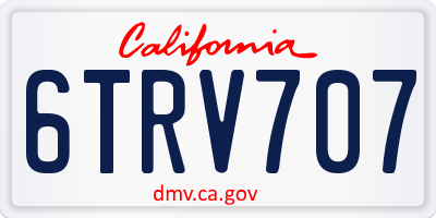 CA license plate 6TRV707