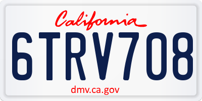 CA license plate 6TRV708