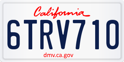 CA license plate 6TRV710