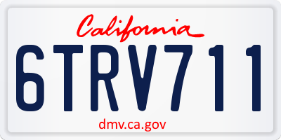 CA license plate 6TRV711