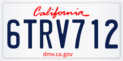CA license plate 6TRV712