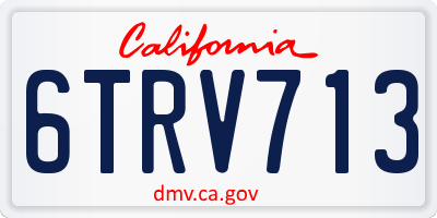 CA license plate 6TRV713