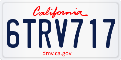 CA license plate 6TRV717