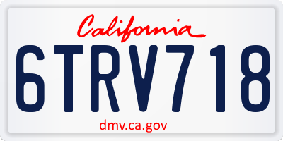 CA license plate 6TRV718