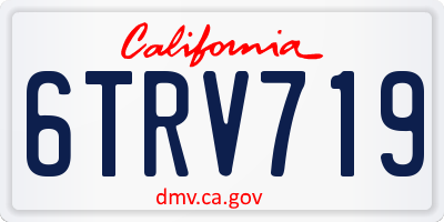 CA license plate 6TRV719