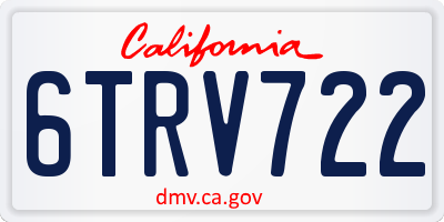 CA license plate 6TRV722