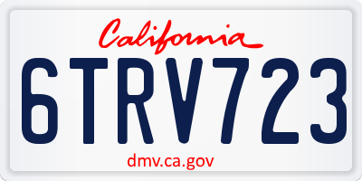 CA license plate 6TRV723