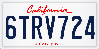 CA license plate 6TRV724