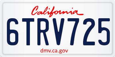 CA license plate 6TRV725