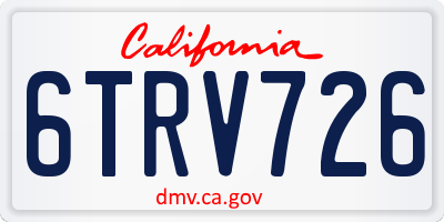 CA license plate 6TRV726