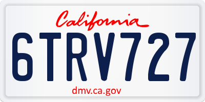 CA license plate 6TRV727