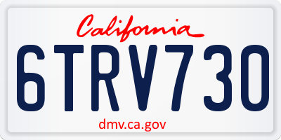 CA license plate 6TRV730