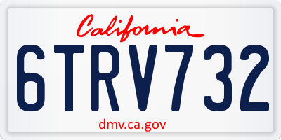 CA license plate 6TRV732