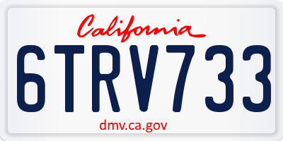 CA license plate 6TRV733