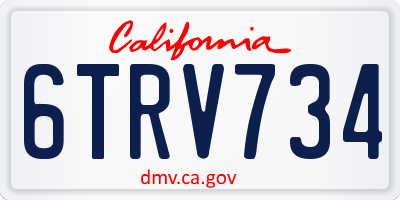 CA license plate 6TRV734