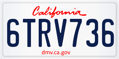 CA license plate 6TRV736