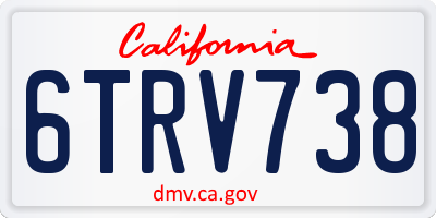 CA license plate 6TRV738