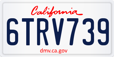 CA license plate 6TRV739