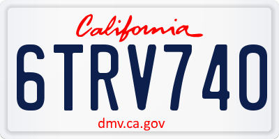 CA license plate 6TRV740