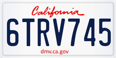 CA license plate 6TRV745