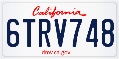 CA license plate 6TRV748