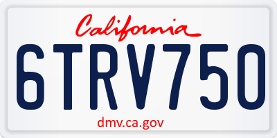CA license plate 6TRV750