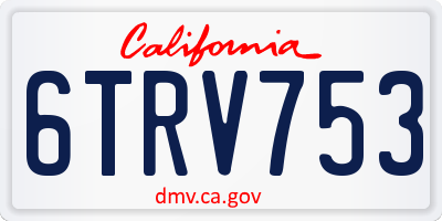 CA license plate 6TRV753