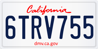 CA license plate 6TRV755