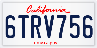 CA license plate 6TRV756