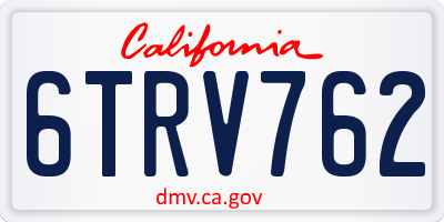 CA license plate 6TRV762