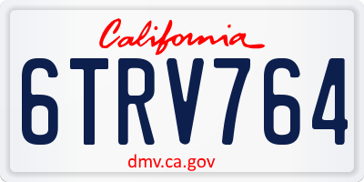CA license plate 6TRV764