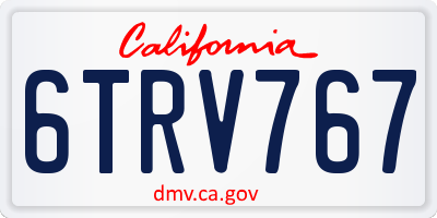 CA license plate 6TRV767