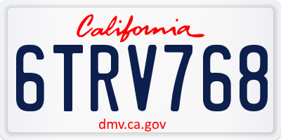 CA license plate 6TRV768